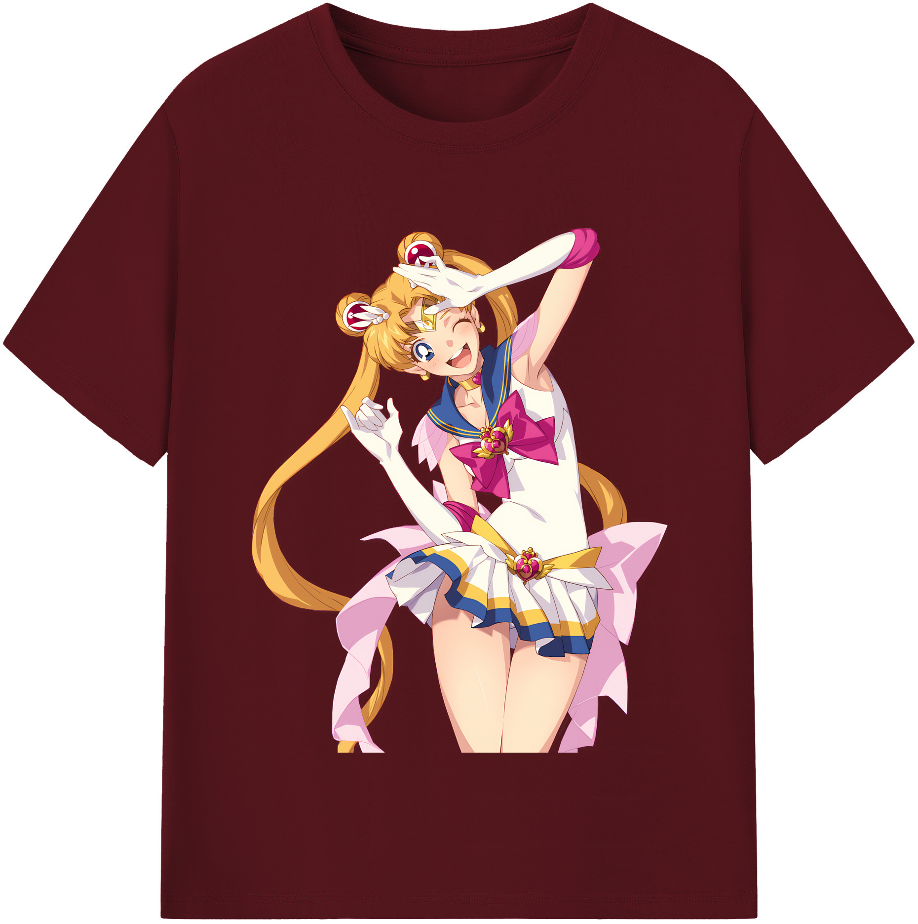 （画像用） 美少女戦士セーラームーン 月野 うさぎ つきの うさぎ Sailor Moon Tsukino Usagi 綿100％半袖Tシャツ（フロントプリント）